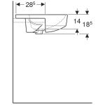 Lavabo semiempotrado serie Geberit VariForm redondo: 50x50cm, D=50cm, Toma de grifo=Centro
